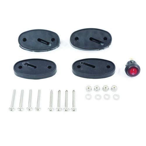 T-H Marine Oval High Intensity LED Courtesy Light and Rock Light Kit – Waterproof Shockproof 3 in x 1.625 in Marine Deck Lighting – 2-Pack with Switch and Mounting Hardware – Black Bezel – White LED