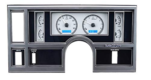 VHX-84B-REG-S-B Dakota Digital VHX Analog Gauge System Compatible with 1984-87 Regal and Grand National Silver Alloy Blue Backlighting