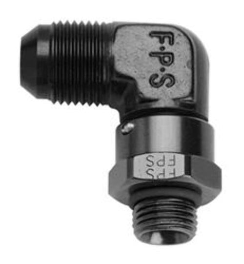 Performance Fragola Systems 499207-BL #8 X 9/16-18 (6) 90 Degree Swivel Black