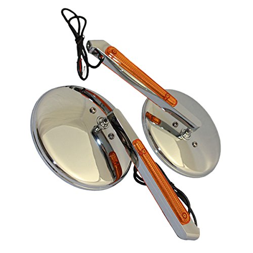 Chrome Motorcycle CIPA 01907 Round LED Lighted Mirror Kit