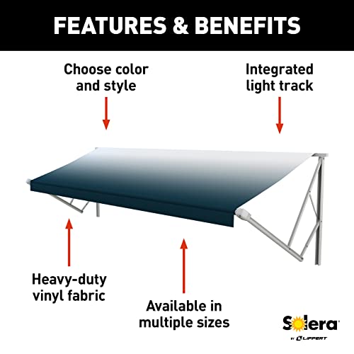 Lippert Solera RV Awning Roller and Fabric Assembly 17' White/Blue V000286916
