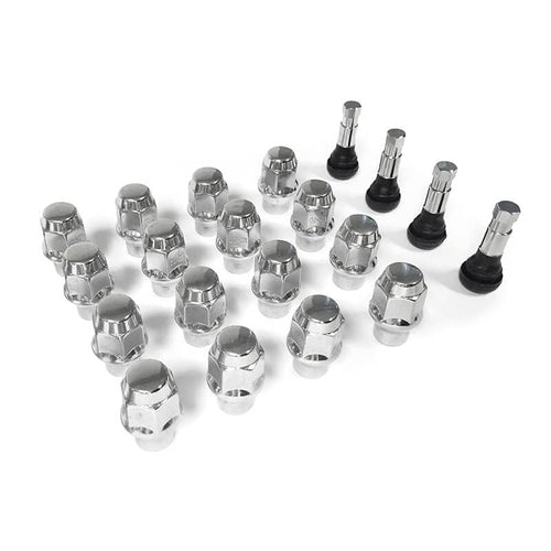 Installation Kit Legendary Wheels Set of (16) 1/2"-20 Lug Nuts - 3/4" Hex Head & (4) Valve Stems