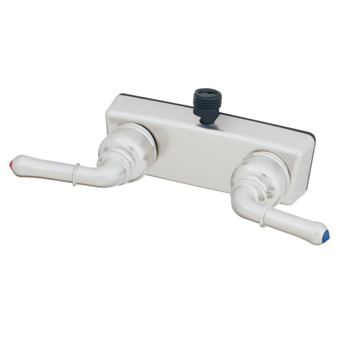 4" Empire Faucets U-YWI53VBW Non-Metallic Shower Only Valve with Teapot Handles and Vacuum Breaker - White