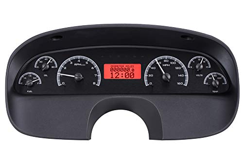 Black Alloy Style Face w/Red Display Compatible with 1994-96 Chevy Caprice/Impala SS VHX System