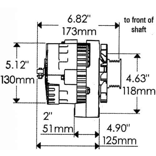 Alt GM CS130 Powermaster Polish 140A 6 grv Pulley Offset Left MTG 1-Wire or OE Hookup