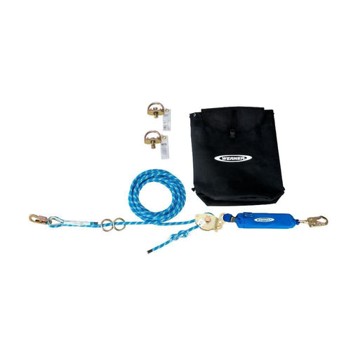 60 Ft Werner 2-Man Rope Horizontal Lifeline System D-Bolt Anchor