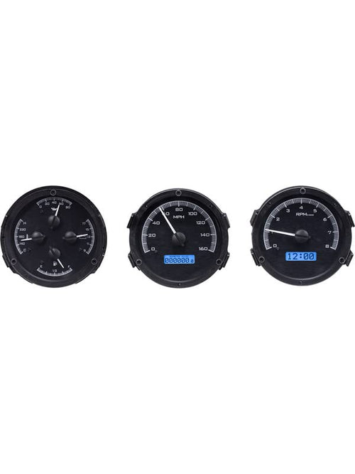 Dakota Digital VHX-68O-CUT-K-B Gauge System Analog Compatible with Oldsmobile 1968 Cutlass, F-85 and 444, Black Alloy Style, Blue Backlighting
