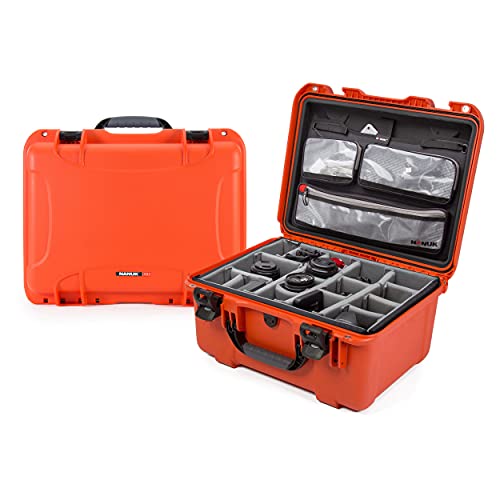 Waterproof Nanuk 933 Hard Case with Lid Organizer and Padded Divider - Orange (933-6003)