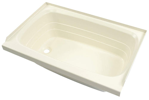 27" x 54" Lippert Replacement White Bathtub with Left Drain, Scratch-Resistant ABS Acrylic for RVs, Travel Trailers, 5th Wheels, Motorhomes - W2754ALSPK