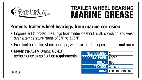 Marine Grade STAR BRITE Wheel Bearing Grease - Ideal for Boat Trailers, Water Pumps, Hinges, Pins, Winches, Anchor Chain Reels - 1 lb. (026016)