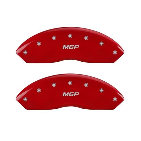 MGP Red Caliper Covers 42014SMGPRD - Engraved Front & Rear44; Set of 4