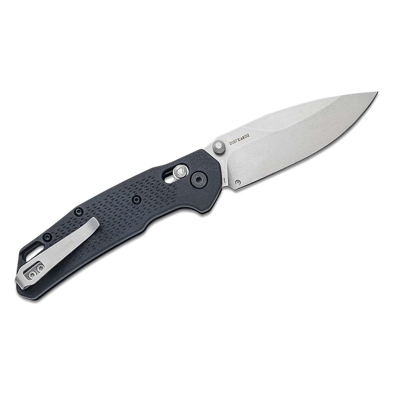 Kershaw Pocket Knife Heist, Black and Gray Design, 3.2 Inch Steel Drop Point Blade, EDC with Thumb Stud Opening, Reversible Deep Carry, DuraLock, Everyday Carry Pocket Knife for Men and Women