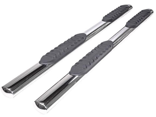 TrailFX Side Steps Nerf Bar Fits Honda Ridgeline 2017–2025 Polished Stainless Steel with Step Pads Rocker Panel Mount 4-Inch Oval Straight Set of 2 Running Boards TrailFX A1541S