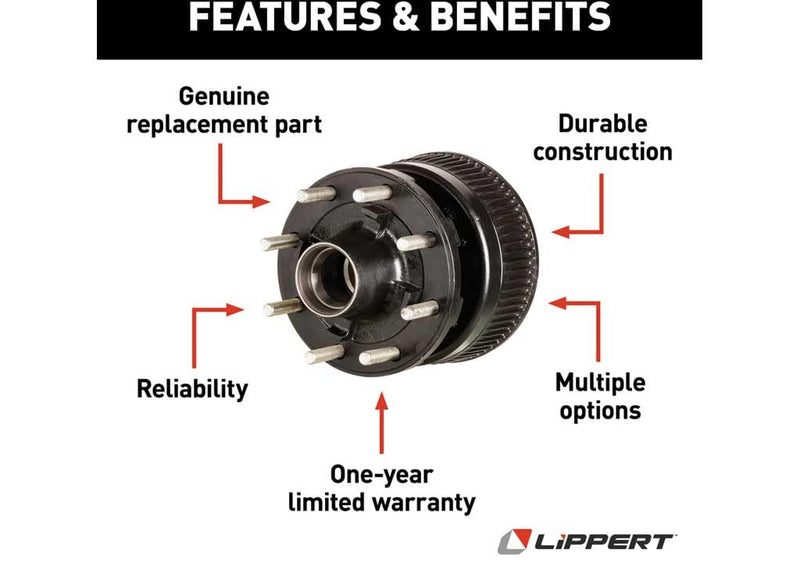 Brake Drum LIPPERT - HUB Assy - 8 ON