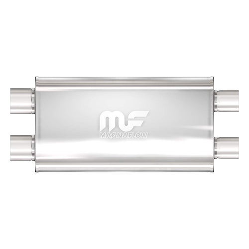 MagnaFlow Exhaust Performance Muffler 12599: 3"/3" Inlet/Outlet, 5x11x22" Oval, Stainless Steel, Satin Finish
