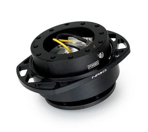 NRG Innovations Gen 2.0 NRG-SRK-257-1BK Steering Wheel Quick Release Kit Adapter, Black SFI Body/Black Cutout Ring (No Horn), 6x70mm & 6x74mm Bolt Pattern