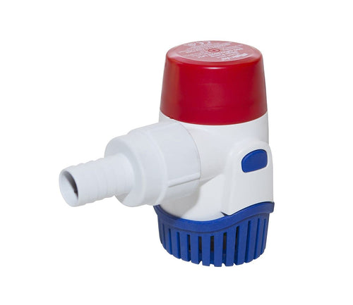 Rule 20DA Standard Bilge Pump - Not Automatic, Submersible, Marine Bilge Pump for Boats with Thermal Cut-Off, Check Valve, Low Amperage, 3/4" Threaded Ports, Ideal Boat Accessories - 800 GPH, 12V