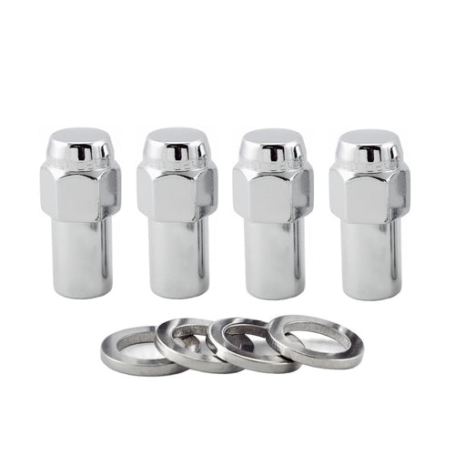 Long McGard 62002 Chrome .946" Shank Style Lug Nuts (M12 x 1.5 Thread Size) - Set of 4