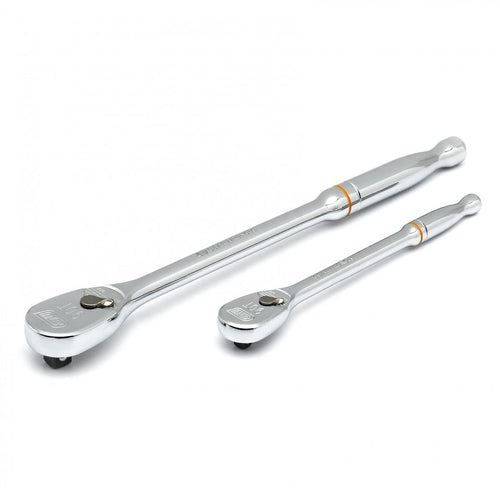0.25 in. & 0.375 in. Drive GEARWRENCH 329-81268T 90 Tooth Full Polish Long Handle Ratchet Set - 2 Piece
