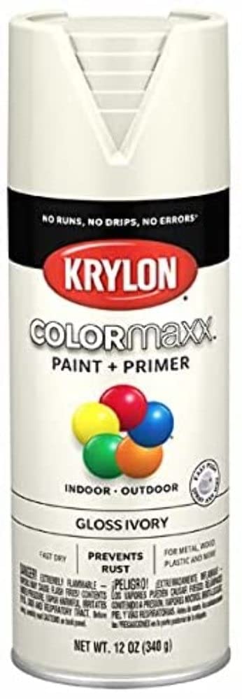 Spray Paint COLORmaxx + Primer, Gloss Ivory, 12-oz.