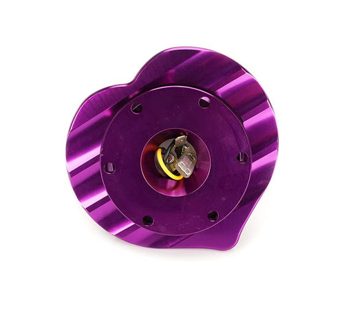 NRG Innovations Steering Wheel NRG-SRK-143PP Quick Release Kit Adapter Purple Body/Purple Heart Shape Ring Flares, 6x70mm & 6x74mm Bolt Pattern