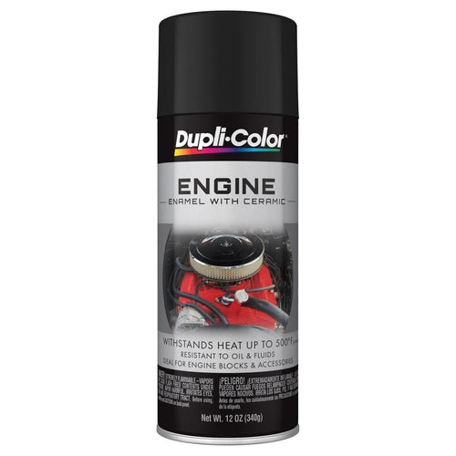 Engine Enamel Dupli-Color Spray Paint with Ceramic - Flat Black - 12 oz Aerosol Can