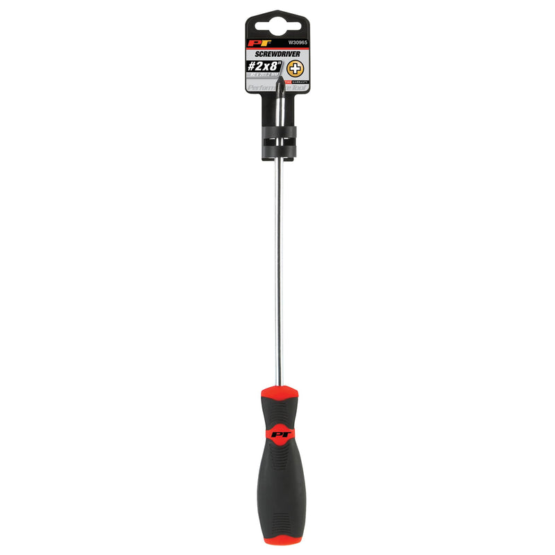 W30965 Performance Tool Phillips #2x8-Inch Screwdriver with Clear Handle