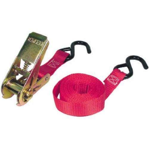 1” X 10’ High Tension Ratchet Tie-Down Keeper With S Hooks, 2 Pack - 300 Lbs. Working Load Limit
