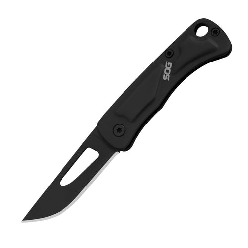 Centi II Folding Knife SOG Keychain Size, 2.1" Blade (CE1012),Black
