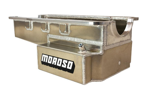 Moroso Aluminum Front Sump Oil Pan 20538, Fits Small Block Ford 351W Engines, Road Race Baffled