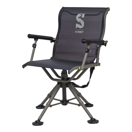 Shooting Chair Summit Treestands | Ideal Hunting Chair for Blinds | Wide Feet for Uneven Ground or Mud, Black (SU88023)