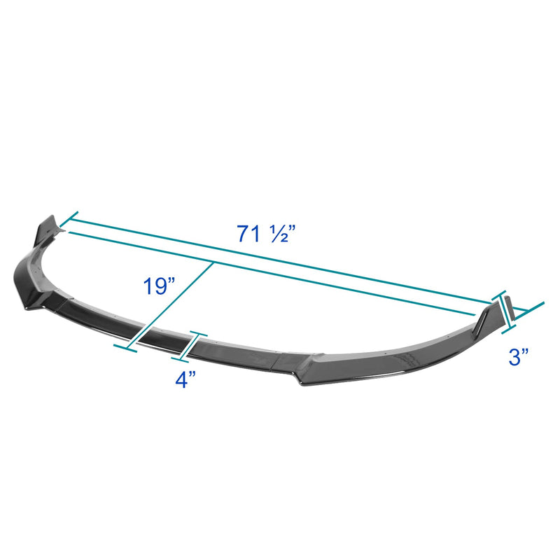 Glossy Black Spec-D Tuning Front Bumper Lip Splitter Spoiler 3PC Compatible with 2018-2021 Kia Stinger