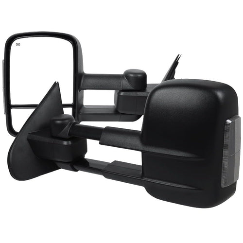 Towing Mirrors Black - Power - SPEC-D TUNING RMX-SIV14GLEDH-P-FS Fits 1500- Signal, Heated, 14-18 Chevrolet Silverado