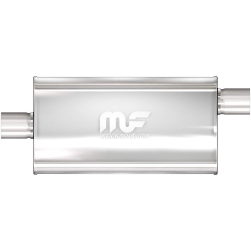 MagnaFlow Exhaust Performance Muffler 12589: 3"/3" Inlet/Outlet, 5x11x22" Oval, Stainless Steel, Satin Finish