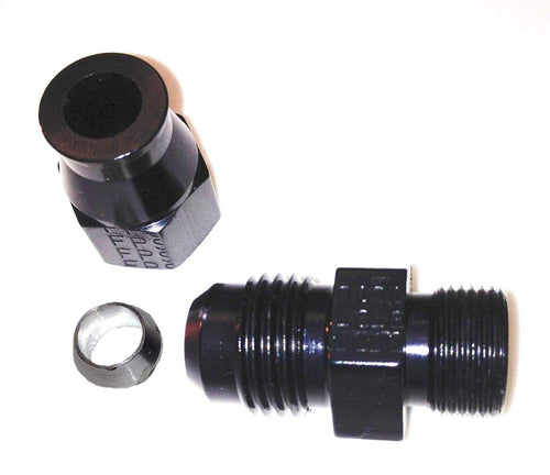 6An Male Fragola Performance Systems X 1/4" Tube An Adapter Fitting Black