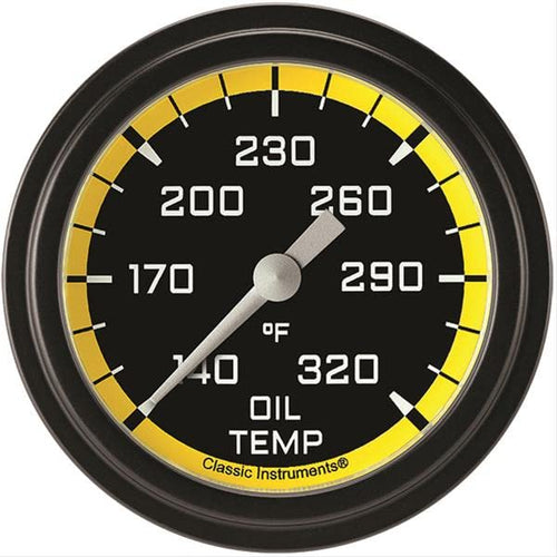 AX328YBLF Classic Instruments AutoCross Yellow 2-5/8" Oil Temperature Gauge