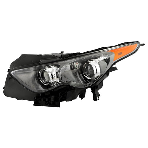 Spyder Infiniti FX37 FX35 FX50 QX70 09-17 HID w/AFS Headlight - Low Beam-D2S(Not Included) ; High Beam-D2S(Not Included) ; Signal-WY21W(Included) ; Parking-W5W(Included) - OE Black Left