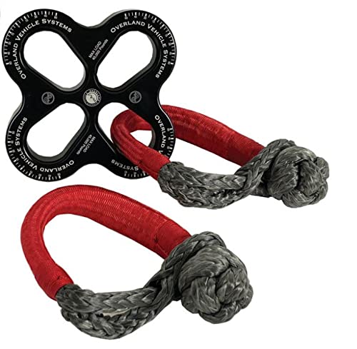R.D.L. Overland Vehicle Systems 8" Recovery Distribution Link 45,000 lb. Black and (2) 5/8" Soft Shackles Combo Kit - for Use in Automotive Recovery and Towing