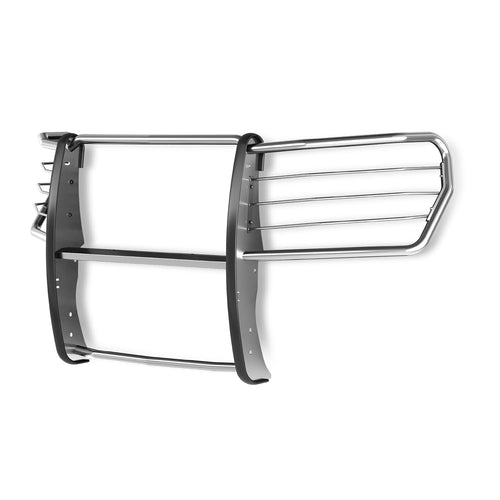 Grille Guard TrailFX E0047S, 1-Piece, Silver Polished, Stainless Steel, 1-1/2 Inch Diameter, with Brush Guard, Fits 2022-2025 Chevrolet Silverado 1500 (Tow Hooks Must Be Removed, If Equipped)
