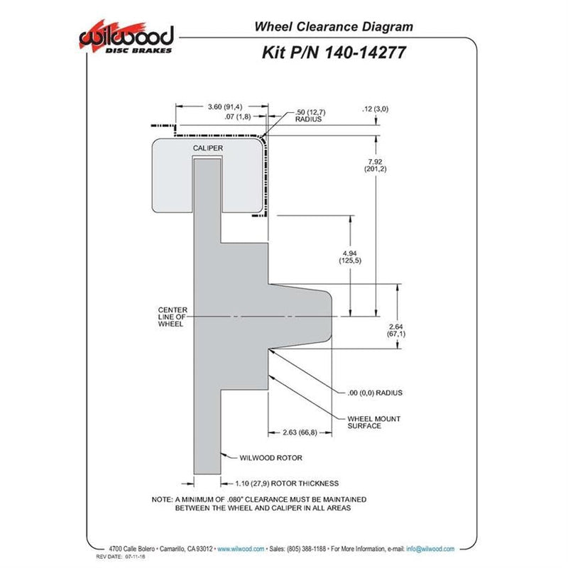 Front Hub Kit FNSL6R, 14.00", Drill, Red