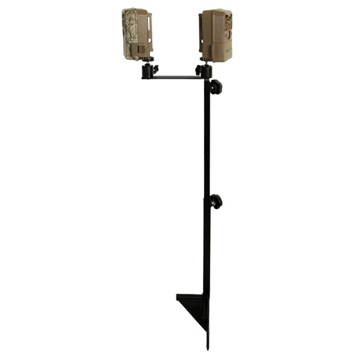 Dual Camera MUDDY Ground Mount with Threaded Receiver, Steel Construction, and 19 to 41-Inch Adjustable Height (Black)