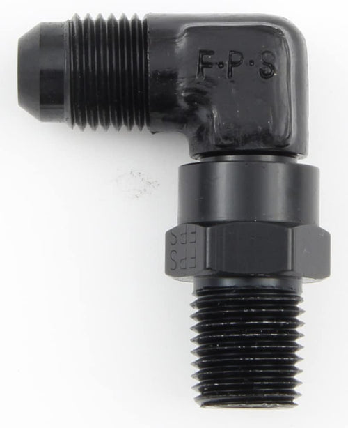 Fragola Performance Systems #8 X 3/8 Mpt 90 Degree Swivel Black 499108-BL