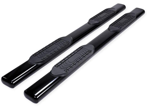 TrailFX Truck A8220B Running Board Fits Chevrolet Silverado 1500 Extended Cab 2007-2018 Oval 6 Inch Straight Side Bars with Step Pads, Black Powder Coated Steel, Welded End Caps, Rocker Panel Mount