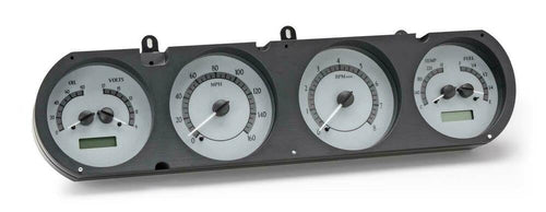 Dakota Digital VHX System Compatible with 1964-67 Pontiac GTO-Silver Alloy Style Face w/White Display