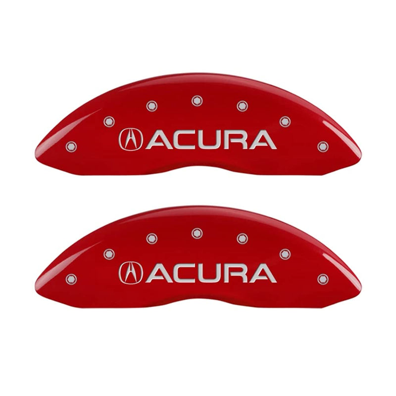 MGP Caliper Covers Red Powder Coat Finish 39013SMDXRD Engraved Caliper Cover with Silver Characters, Set of 4 "Acura/MDX"