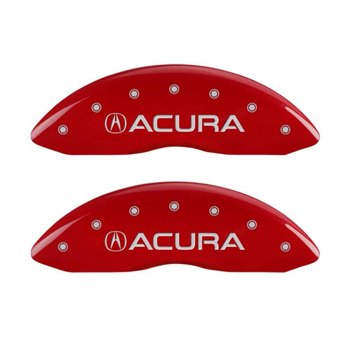 MGP Caliper Covers Red Powder Coat Finish 39013SMDXRD Engraved Caliper Cover with Silver Characters, Set of 4 "Acura/MDX"