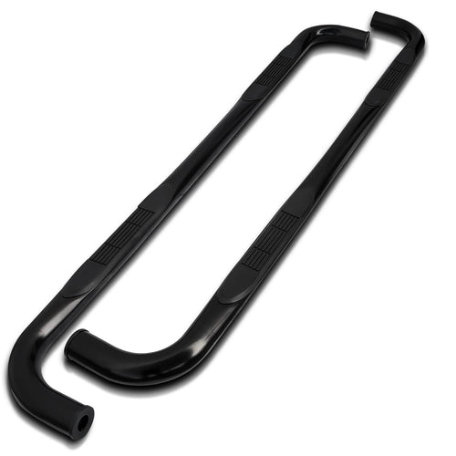 3" Round Side Step Nerf Bar Black Spec-D Tuning Compatible with 2019-2021 Chevy Silverado 1500 Double Cab, 2020-2021 Silverado 2500 3500, L+R Pair