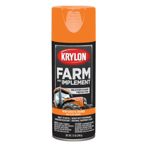 Krylon Farm & Implement K01954008 Spray Paint, High Gloss, New Kubota Orange, 12 oz(340 grams)