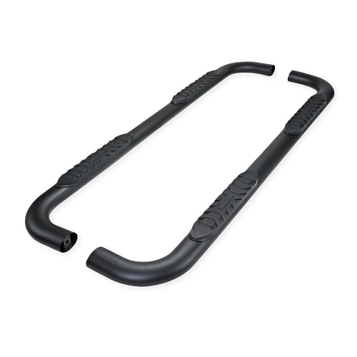 4 Inch TrailFX Oval Bent Nerf Bars with Step Pads Fits 2024–2025 Toyota Tacoma Matte Black Powder-Coated Steel, Welded End Caps Rocker Panel Mount, Bolt On Install A1019T