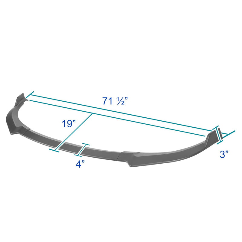 Matte Black Spec-D Tuning Front Bumper Lip Splitter Spoiler 3PC Compatible with 2018-2021 Kia Stinger